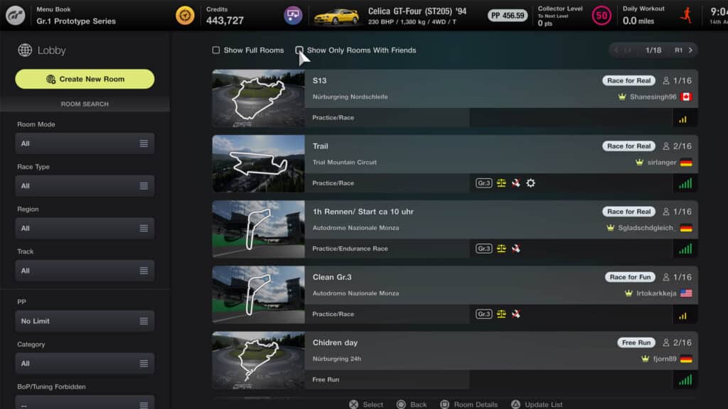 A guide to Gran Turismo 7's online lobbies